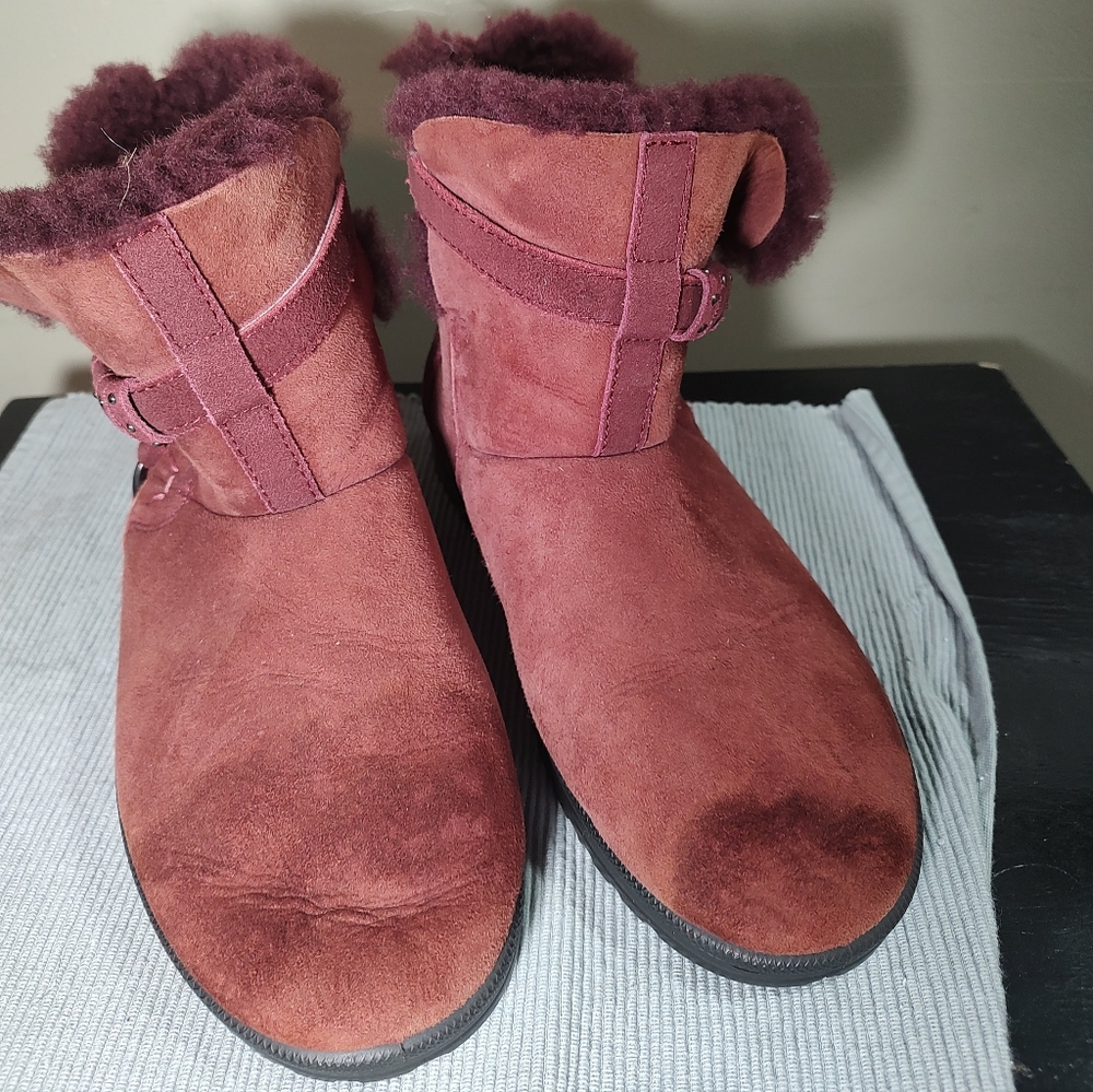 Abeo Regina Burgundy Women's Suede Ankle Boots Size 9